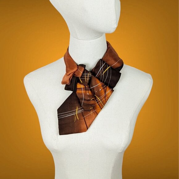 Ogsplosh Abstract Orange Ascot Scarf - Women's Necktie - Unisex Cravat - NEW - Picture 1 of 8